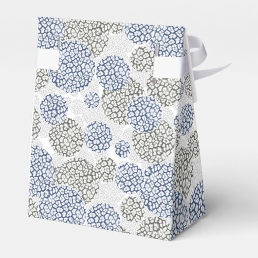 Cirkels met grijze en blauwe luipaardhuidsprint bedankdoosjes (Achterkant)