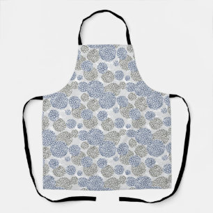 Cirkels met grijze en blauwe luipaardhuidsprint schort