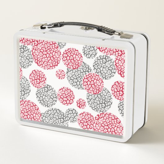 Cirkels met grijze en rode luipaardhuidsprint (Achterkant)