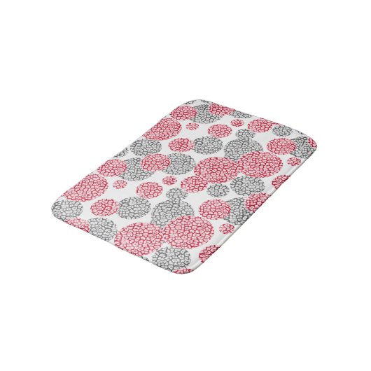 Cirkels met grijze en rode luipaardhuidsprint badmat (Gekanteld)