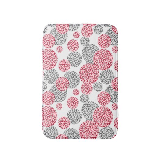 Cirkels met grijze en rode luipaardhuidsprint badmat (Voorkant Verticaal)