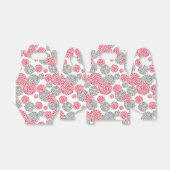 Cirkels met grijze en rode luipaardhuidsprint bedankdoosjes (Uitgevouwen)