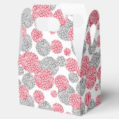 Cirkels met grijze en rode luipaardhuidsprint bedankdoosjes (Geopend)