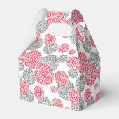 Cirkels met grijze en rode luipaardhuidsprint bedankdoosjes (Voorkant Zijde)