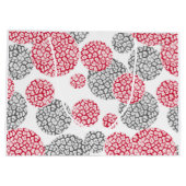 Cirkels met grijze en rode luipaardhuidsprint groot cadeauzakje (Achterkant)