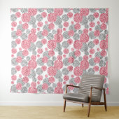 Cirkels met grijze en rode luipaardhuidsprint wandkleed (In Situ (horizontaal))