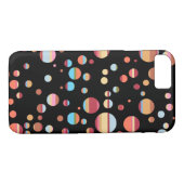 cirkels met retro striped op zwart Case-Mate iPhone case (Achterkant (Horizontaal))