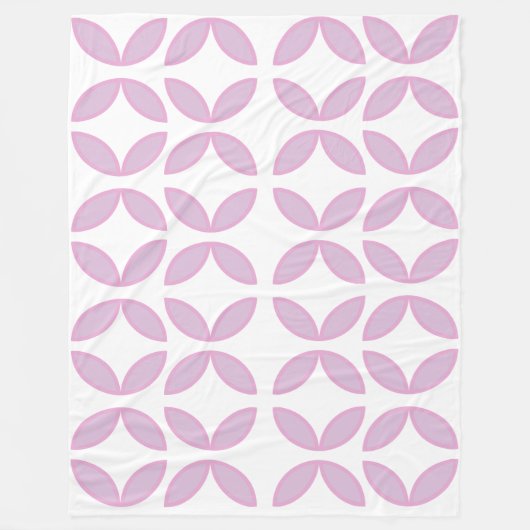 cirkels met roze en witte bladen en ruitenpatroon fleece deken (Voorkant)
