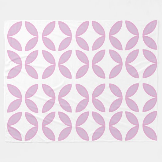 cirkels met roze en witte bladen en ruitenpatroon fleece deken (Voorkant (Horizontaal))