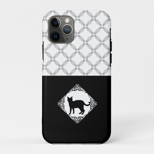 Cirkels met zwarte kat Case-Mate iPhone case (Achterkant)