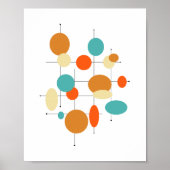 Cirkels Midden Eeuw Moderne Stijl Poster (Voorkant)