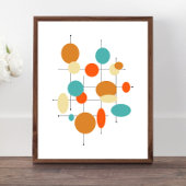 Cirkels Midden Eeuw Moderne Stijl Poster