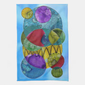 Cirkels op blauwe keukenhanddoek (Verticaal)