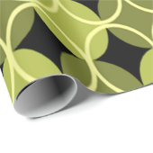 Cirkels op cirkels - groen en geel cadeaupapier (Rol Hoek)