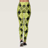 Cirkels op Cirkels - Groen en Geel Leggings (Achterkant)