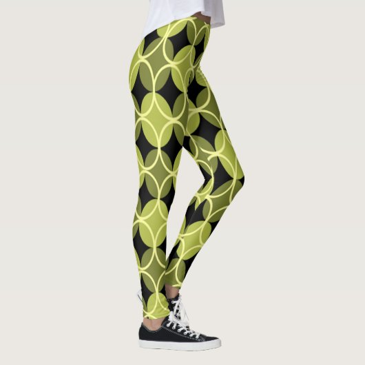 Cirkels op Cirkels - Groen en Geel Leggings (Rechts)