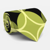 Cirkels op cirkels - groen en zwart stropdas (Opgerold)