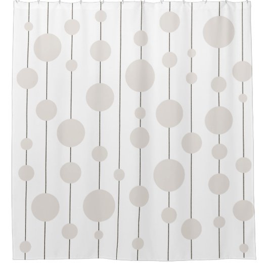 Cirkels op gestippelde lijnen douchegordijn (Voorkant)