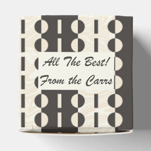 Cirkels op Strepen - Charcoal Cream Klassieker Bedankdoosjes (Bovenkant)