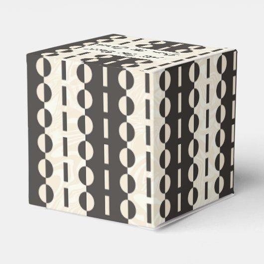 Cirkels op Strepen - Charcoal Cream Klassieker Bedankdoosjes (Achterkant)