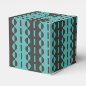 Cirkels op Strepen - Houtskool Aqua Blauwe Klassie Bedankdoosjes (Achterkant)