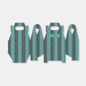 Cirkels op Strepen - Houtskool Blauwe Aqua Gevel Bedankdoosjes (Uitgevouwen)