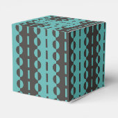 Cirkels op Strepen - Houtskool Blauwe Aqua Hart Bedankdoosjes (Achterkant)