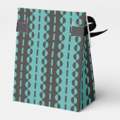 Cirkels op Strepen - Houtskool Blauwe Aqua Tent Bedankdoosjes (Achterkant)