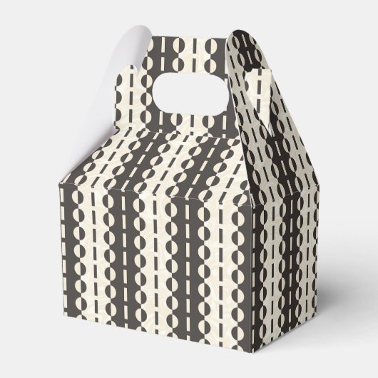 Cirkels op Strepen - Houtskool Crème Gevel Bedankdoosjes (Achterkant)