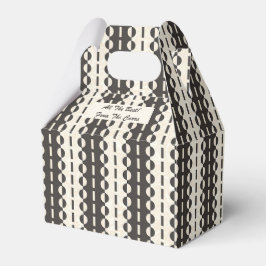 Cirkels op Strepen - Houtskool Crème Gevel Bedankdoosjes