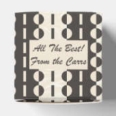 Cirkels op Strepen - Houtskool Crème Hart  Bedankdoosjes (Bovenkant)