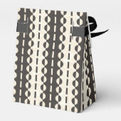 Cirkels op Strepen - Houtskool Crème Tent Bedankdoosjes (Achterkant)