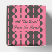 Cirkels op Strepen - Houtskool en Roze Hart Bedankdoosjes (Bovenkant)