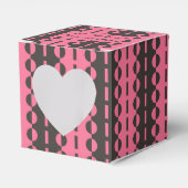 Cirkels op Strepen - Houtskool en Roze Hart Bedankdoosjes (Voorkant Zijde)