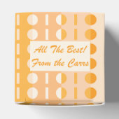 Cirkels op Strepen-Oranje Perzik Ombre Hart Bedankdoosjes (Bovenkant)