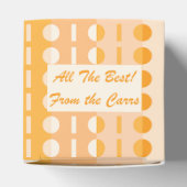 Cirkels op Strepen-Oranje Perzik Ombre Klassiek  Bedankdoosjes (Bovenkant)