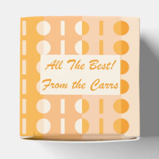 Cirkels op Strepen-Oranje Perzik Ombre Klassiek Bedankdoosjes (Bovenkant)