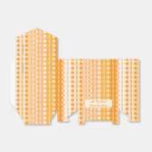 Cirkels op Strepen-Oranje Perzik Ombre Tent  Bedankdoosjes (Uitgevouwen)