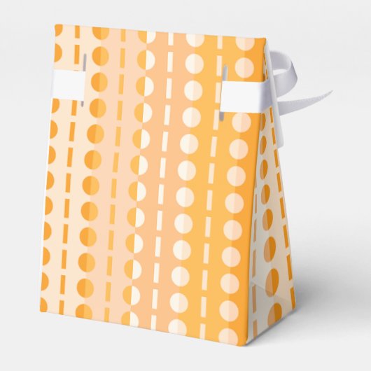 Cirkels op Strepen-Oranje Perzik Ombre Tent Bedankdoosjes (Achterkant)