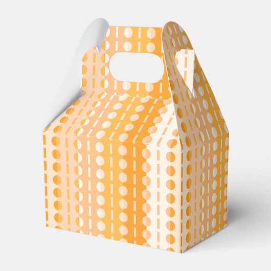 Cirkels op strips-Oranje perzikombre-kabel Bedankdoosjes (Achterkant)