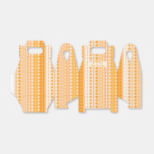 Cirkels op strips-Oranje perzikombre-kabel Bedankdoosjes (Uitgevouwen)