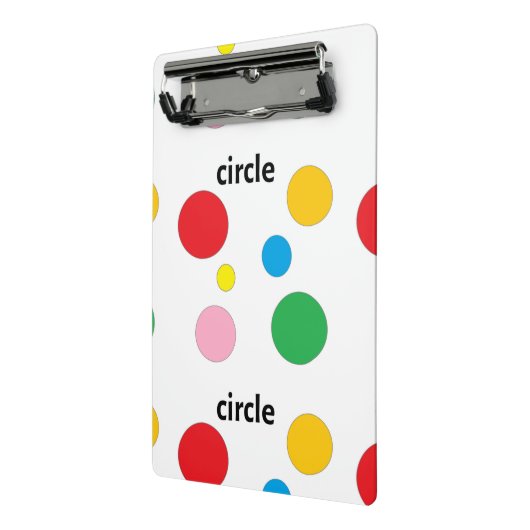 cirkels patroon op wit mini klembord (Angled2)