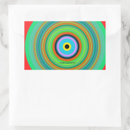 cirkels rechthoekige sticker (Tas)