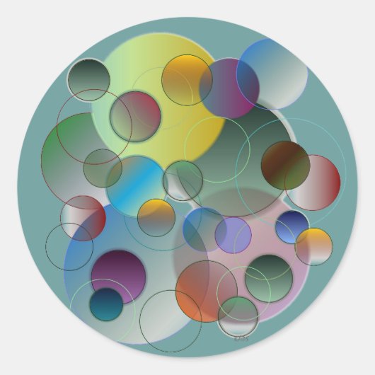 cirkels, ringen, geometrische vormen ronde sticker (Voorkant)
