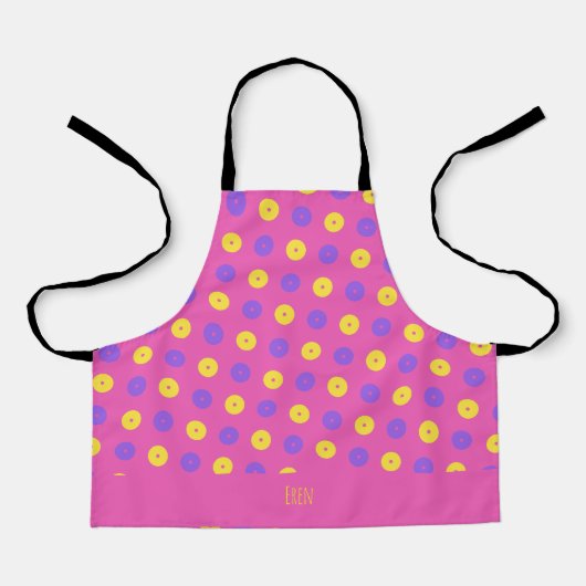 Cirkels Roze Geel Minimal Patroon Schort (Voorkant)