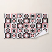 Cirkels roze grijs wit retro patroon bad handdoek (Handdoek)