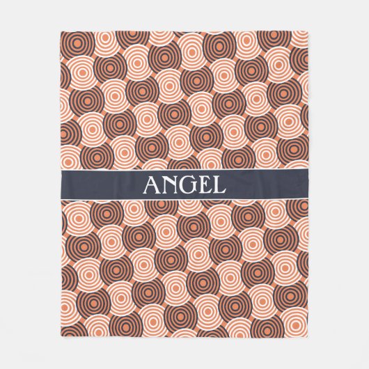 Cirkels Sinaasappel Wit Minimal Pattern Fleece Deken (Voorkant)