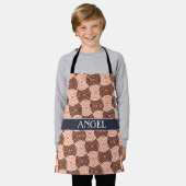 Cirkels Sinaasappel Wit Minimal Pattern Schort (Gedragen)