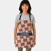 Cirkels Sinaasappel Wit Minimal Pattern Schort (Insitu)