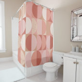 Cirkels uit het midden van de eeuw: modern geometr douchegordijn (In situ)